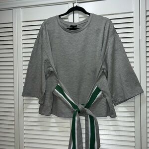 Gray Top with Green Accents